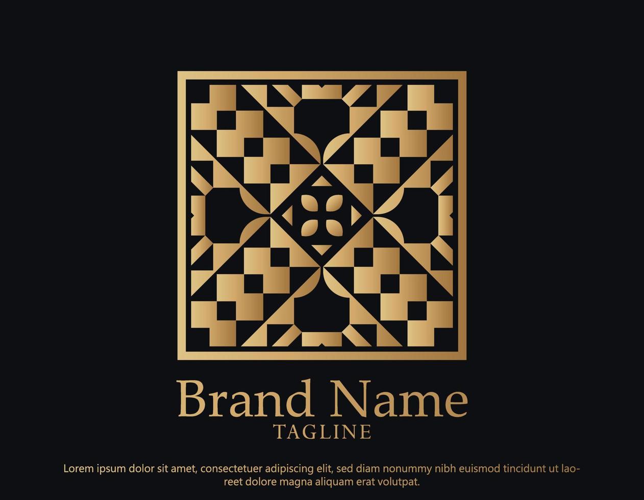 logo di arte di linea di stile ornamento di lusso vettore