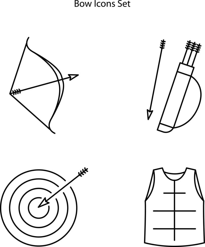 arco e freccia set di icone isolato su sfondo bianco. icona di arco e freccia simbolo di arco e freccia alla moda e moderno per logo, web, app, interfaccia utente. arco e freccia icona segno semplice. vettore