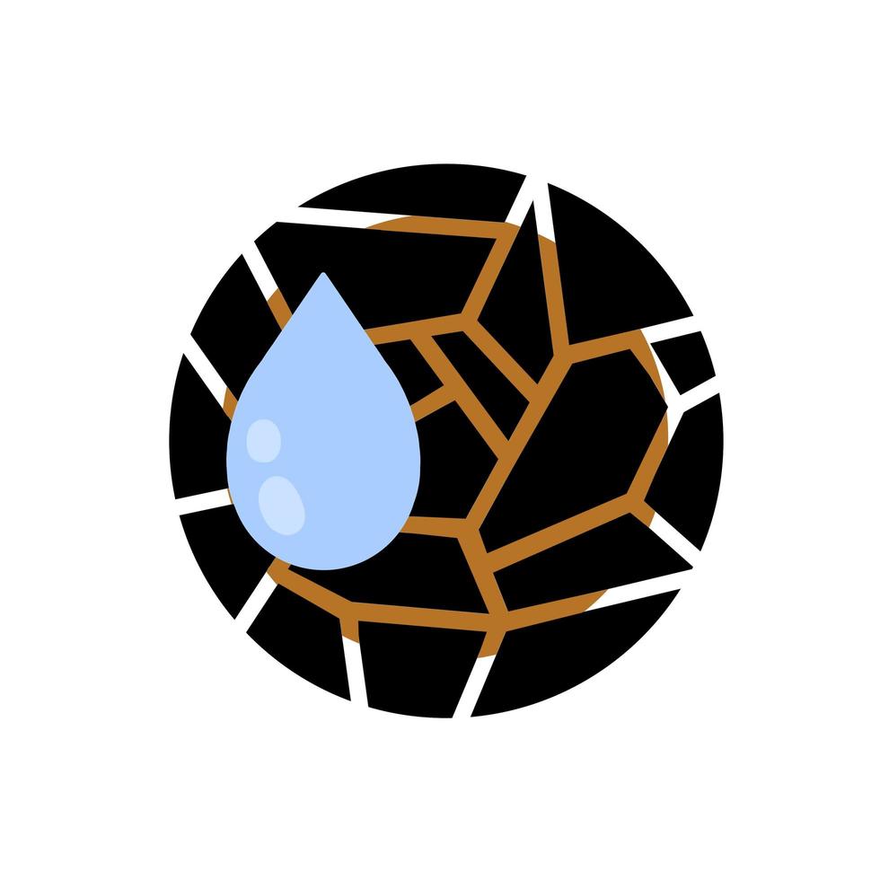 icona di secchezza. goccia d'acqua blu. umidità e umidità. vettore