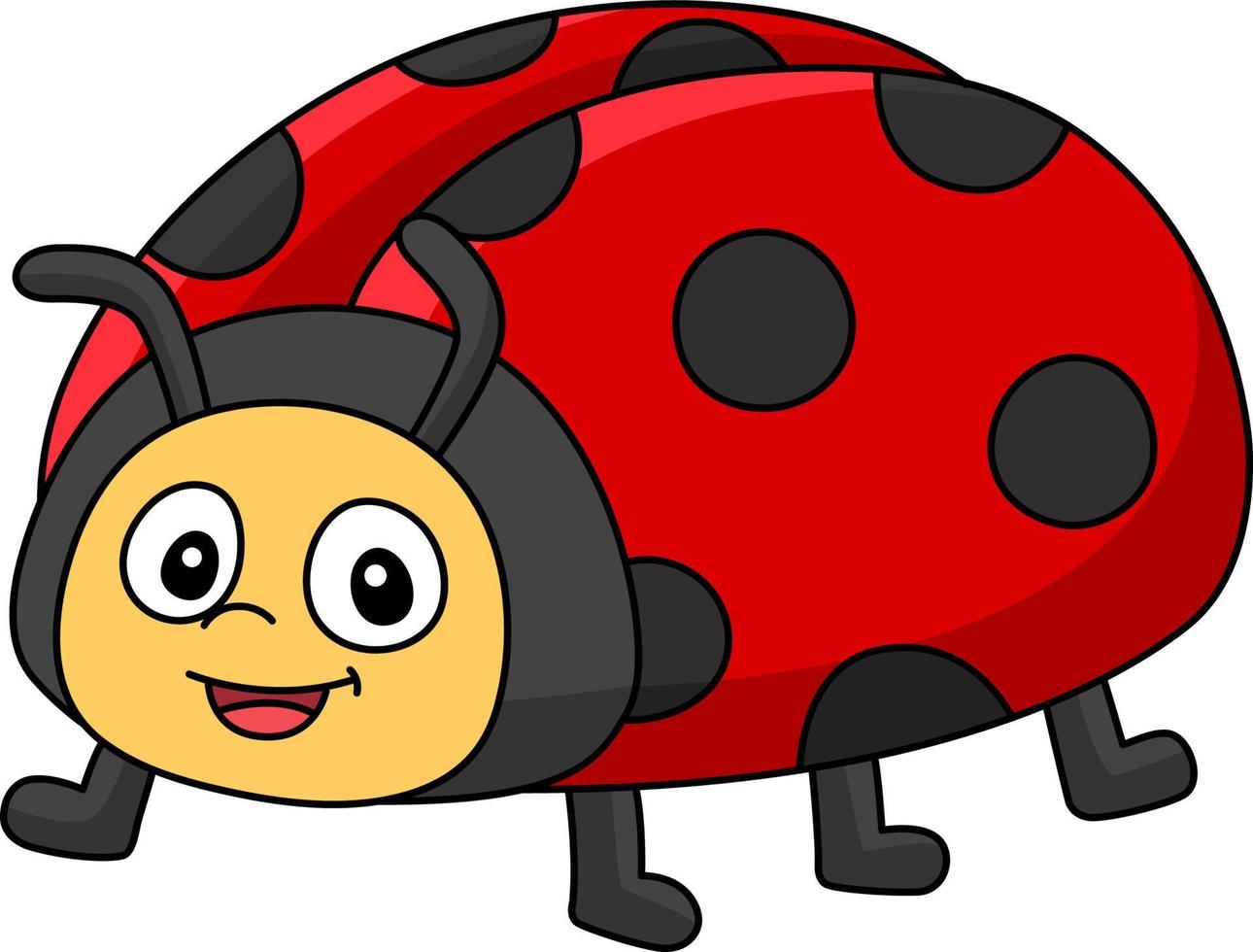 illustrazione clipart colorata del fumetto della coccinella vettore