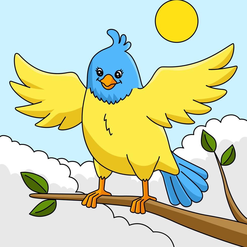 illustrazione animale colorata del fumetto dell'uccello vettore