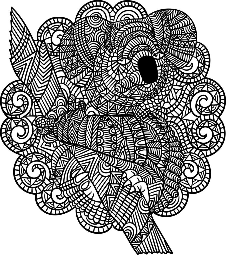 Disegni da colorare mandala koala per adulti vettore