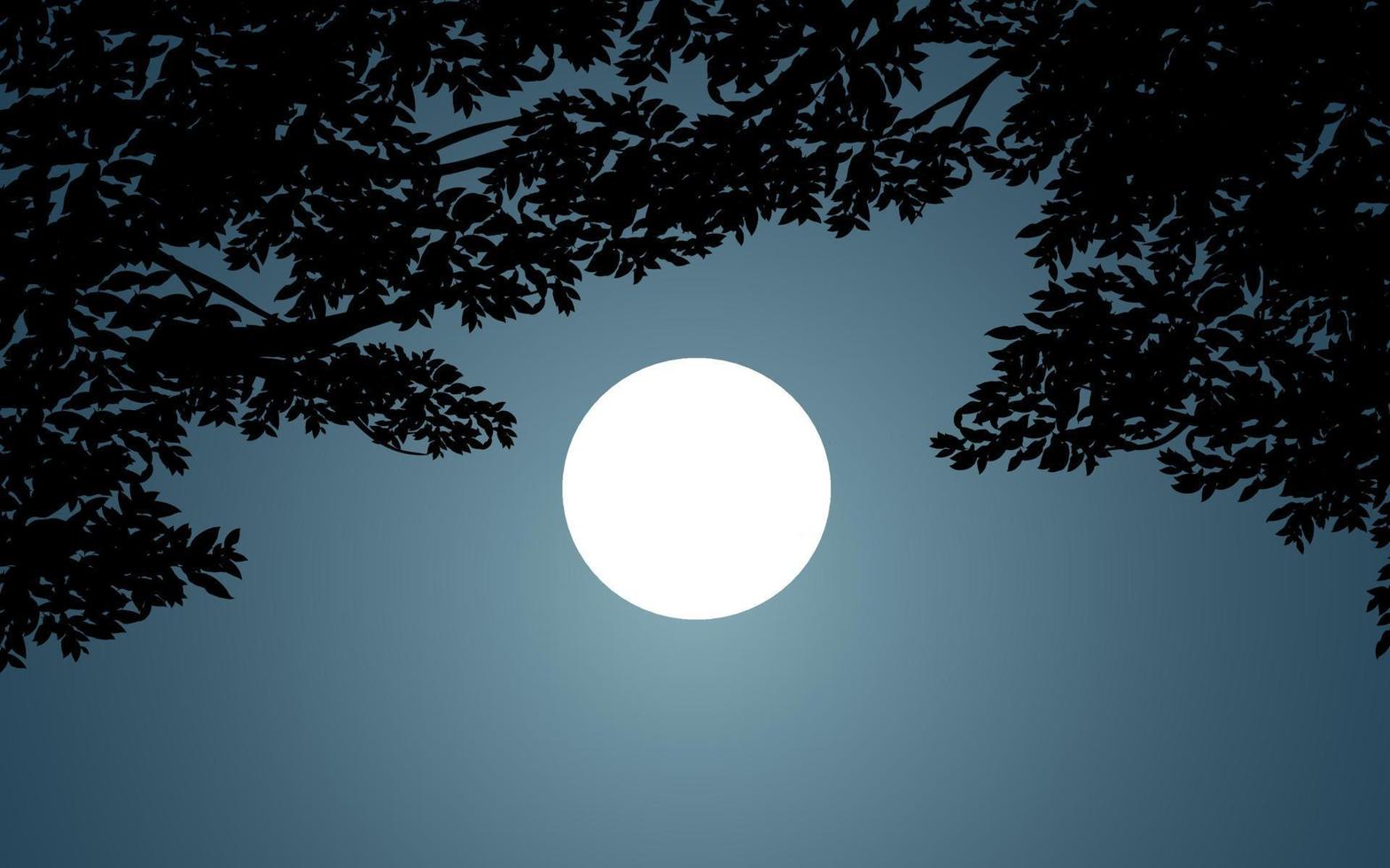 semplice sfondo notturno con chiaro di luna vettore