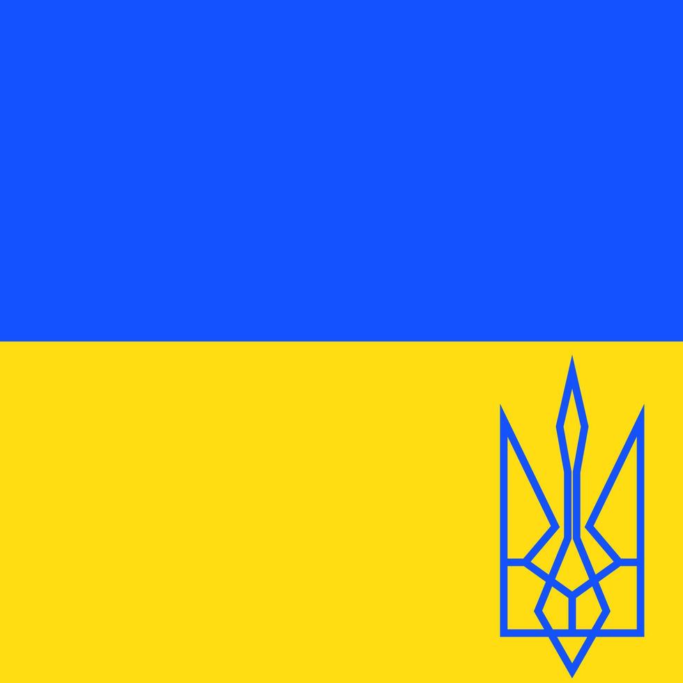 bandiera dell'ucraina con stemma. fermare la guerra in Ucraina. la russia ha attaccato l'ucraina vettore