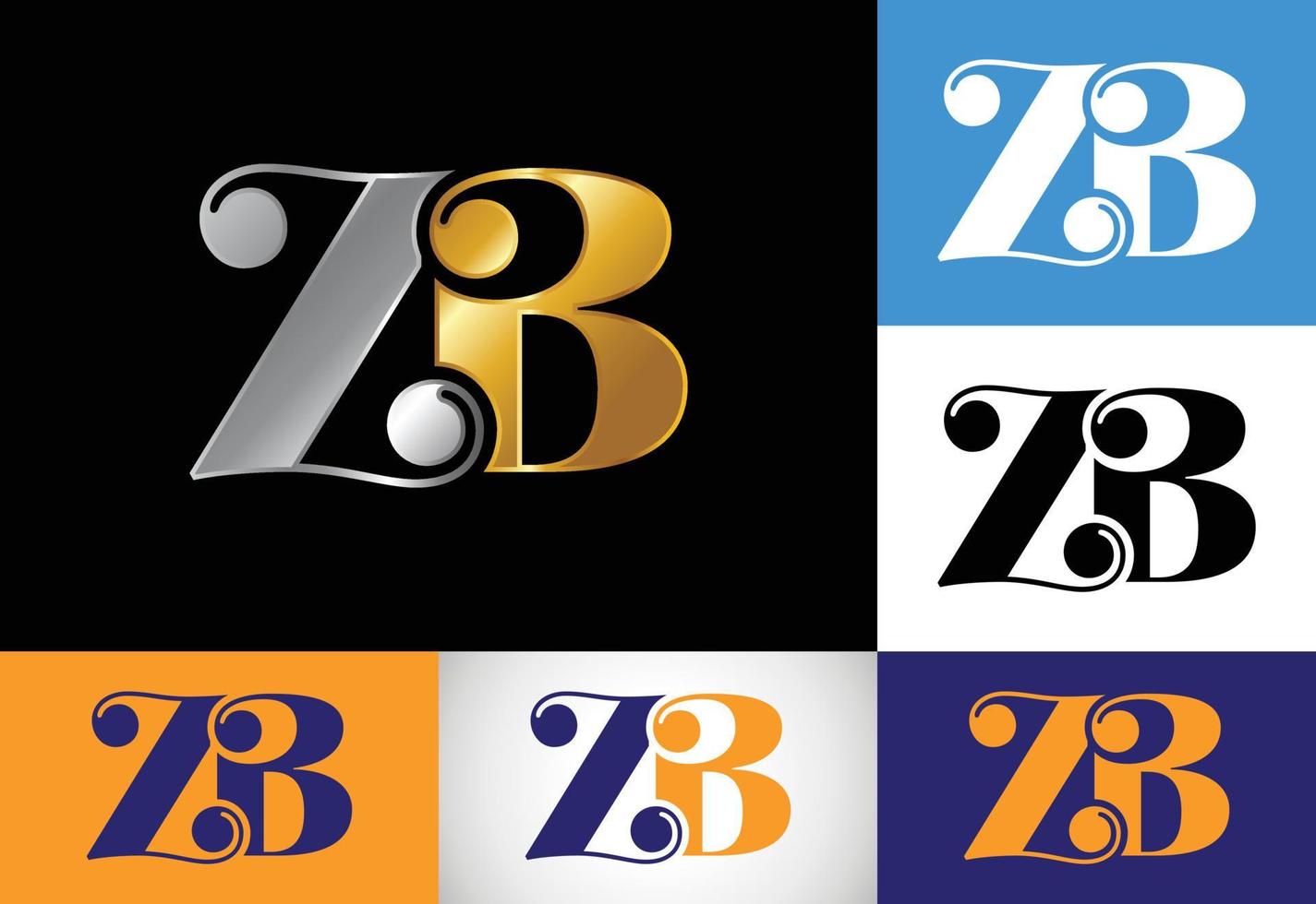 lettera iniziale zb logo design vettoriale. simbolo grafico dell'alfabeto per l'identità aziendale vettore
