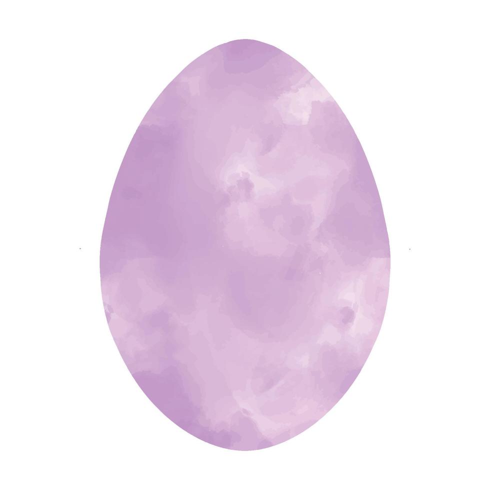 acquerello testurizzato illustrazione vettoriale di uovo di Pasqua rosa viola pastello. elemento di clip art di colore dell'acqua primaverile dipinto a mano isolato su priorità bassa bianca