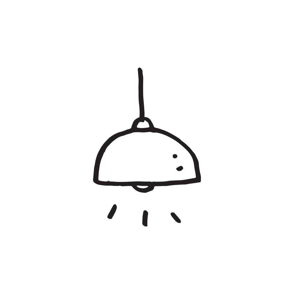 icona della lampada in stile doodle. design dell'illustrazione carino e minimalista vettore