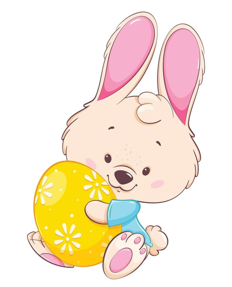 Buona Pasqua. coniglio divertente del personaggio dei cartoni animati vettore