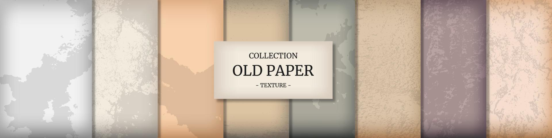 raccolta di vecchie trame di carta. giornale con il vecchio grunge vintage carta illeggibile texture di sfondo. sfondo di carta retrò. illustrazione vettoriale