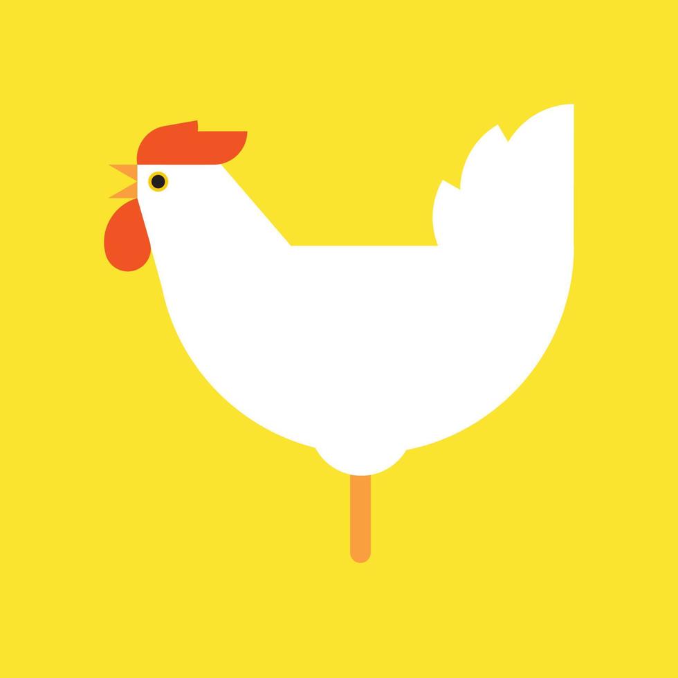 pollo, logo del gallo. elementi piatti. illustrazione vettoriale gallina. etichetta per mercato, pollame, fattoria, zoo, clinica veterinaria. design piatto e moderno. gallo stilizzato