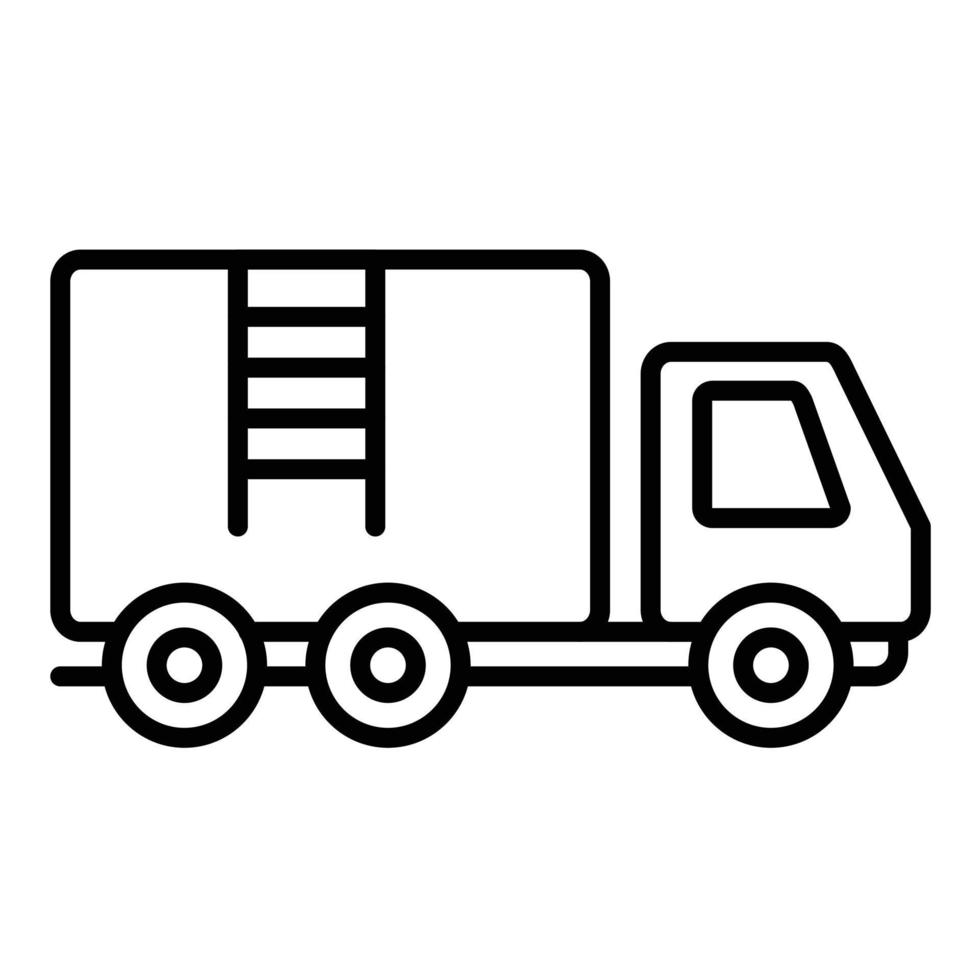 icona della linea del camion dei vigili del fuoco vettore