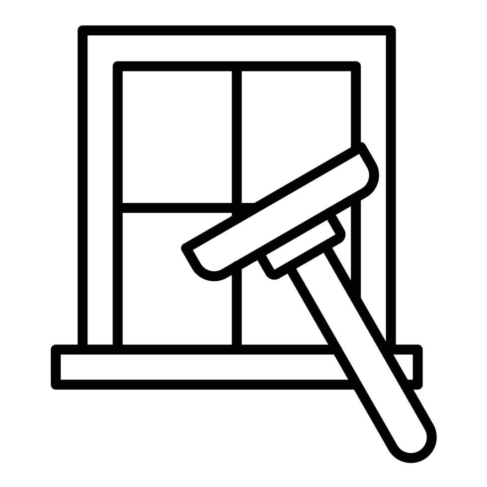 icona della linea di pulizia della finestra vettore