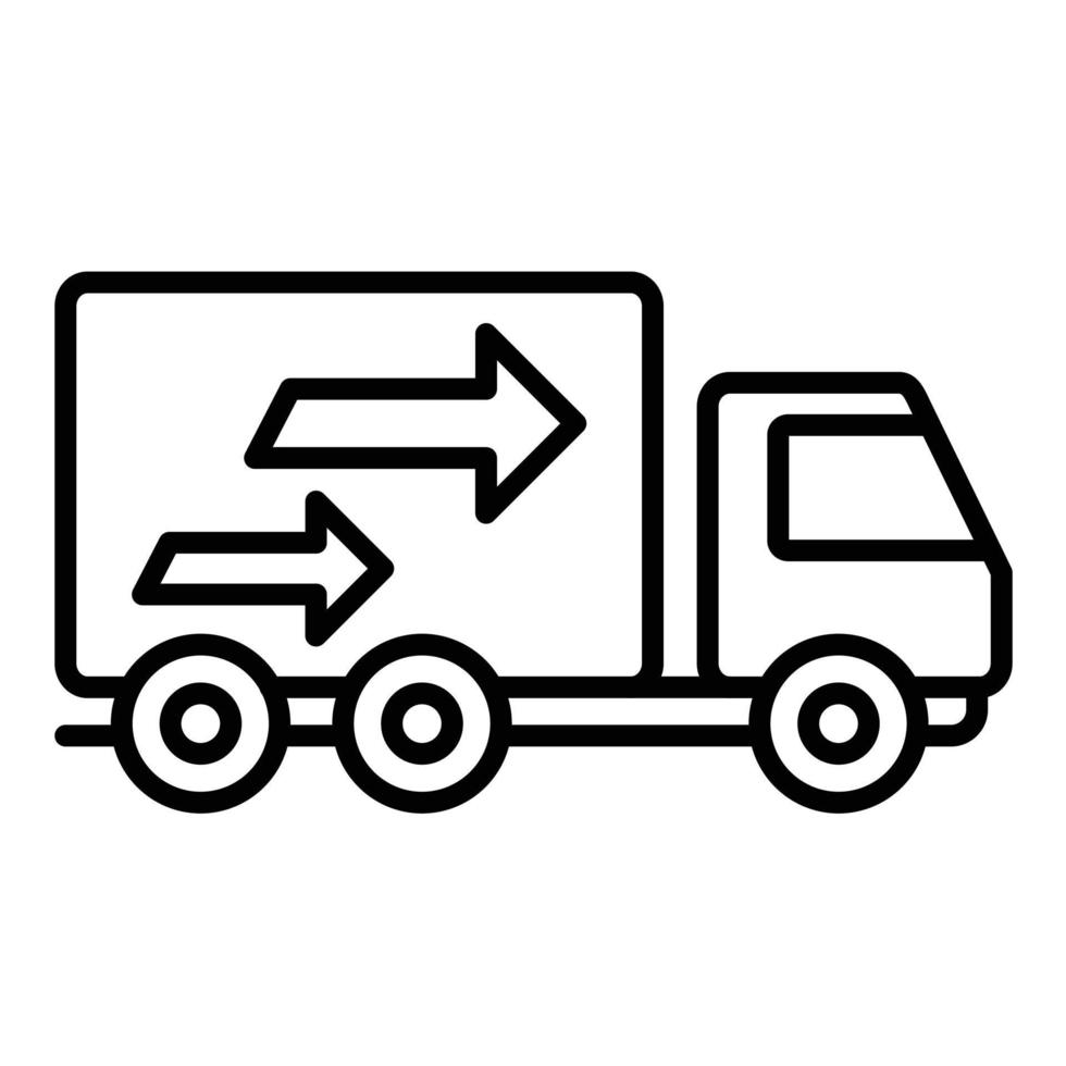 icona della linea di camion da carico vettore