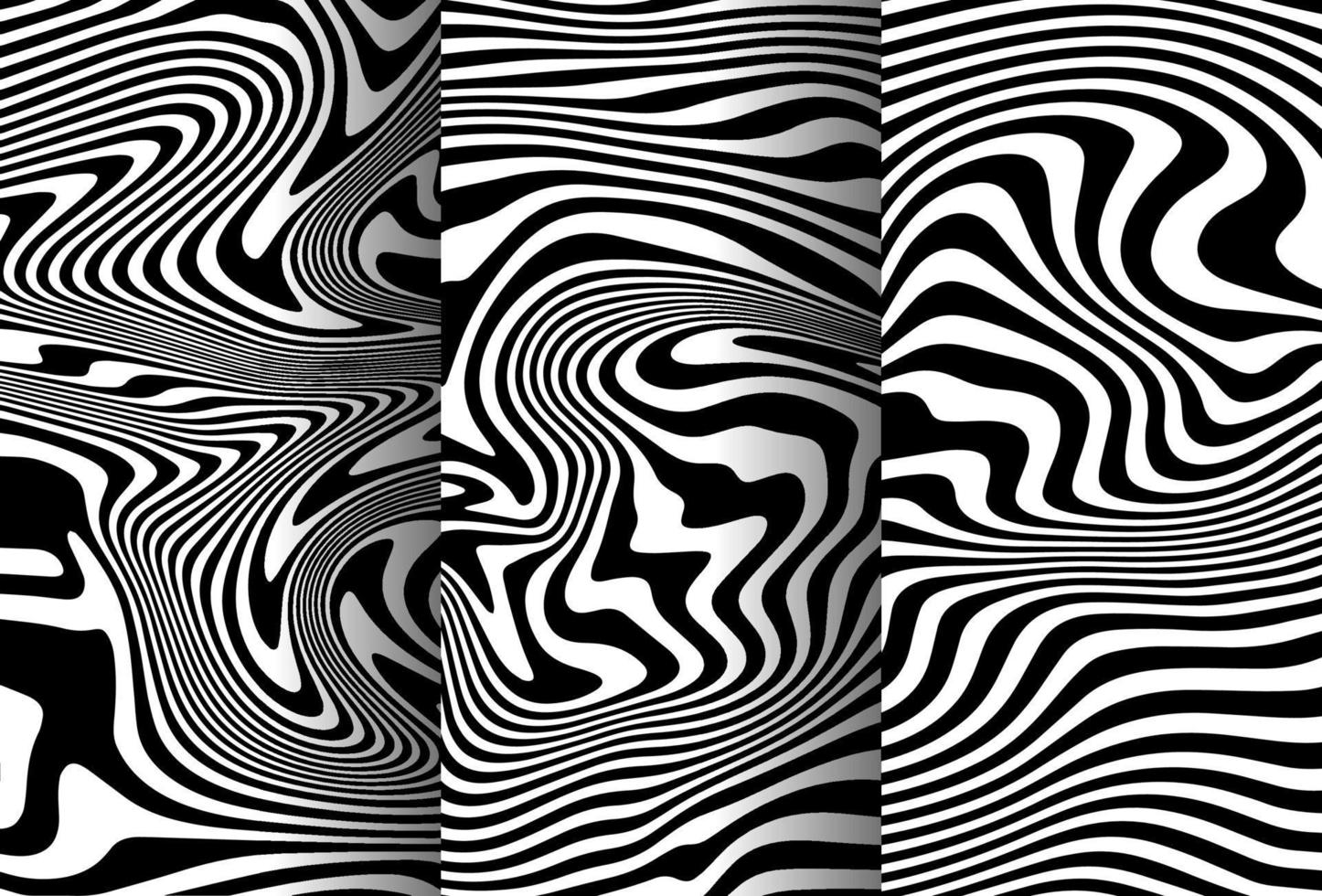 un insieme di linee increspate o nere astratte con una struttura ondulata e vibrante su sfondo bianco e texture. fluidifica le linee effetto 3d. vettore