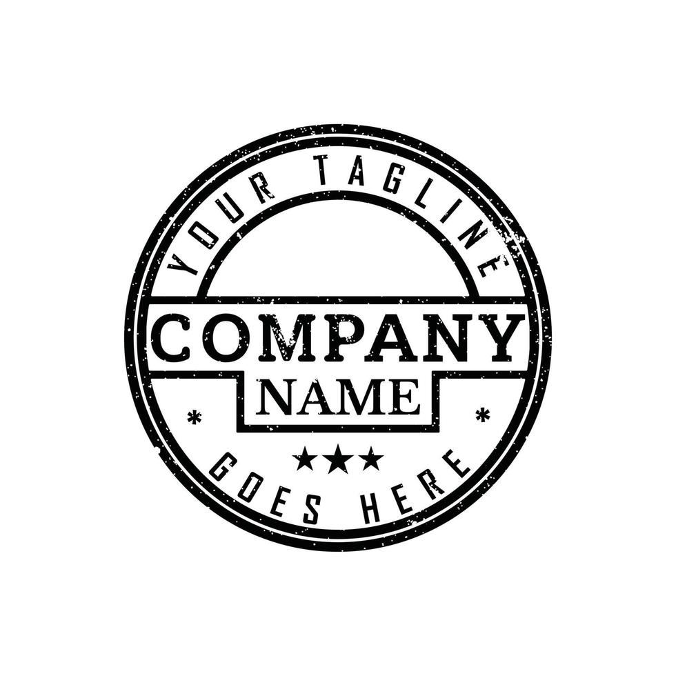 minimalista vintage timbro etichetta distintivo circolare rotondo logo design vettore