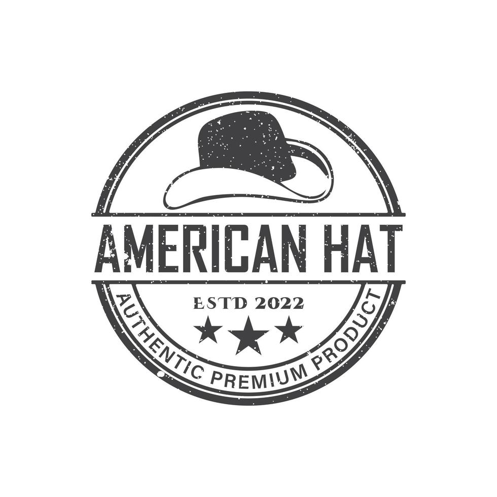 ispirazione per il design del logo del cappello americano vintage vettore