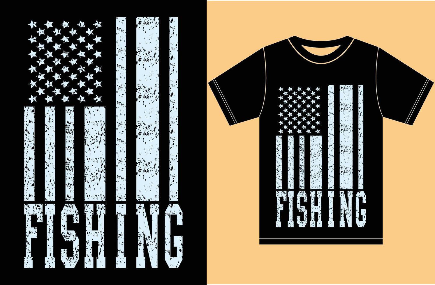 maglietta da pesca. design della t-shirt con bandiera di pesca degli Stati Uniti. camicia da pesca vettoriale. disegno della maglietta eps. vettore