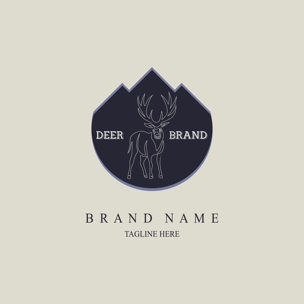 vettore di progettazione del modello di logo di stile della linea di marca dei cervi per il marchio o l'azienda e altro