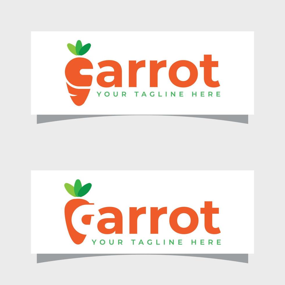 modello di logo del marchio di parola di progettazione di logo della carota vettore