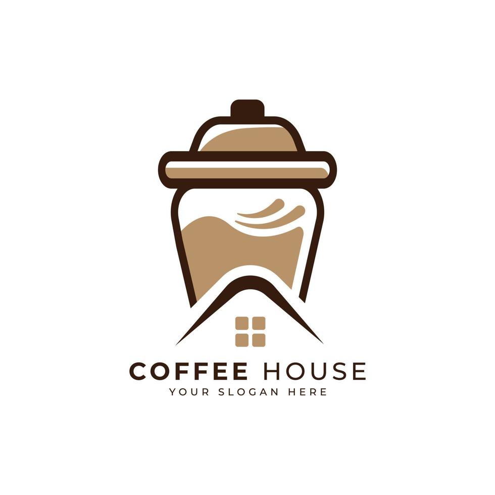 caffè logo design modello casa del caffè vettore