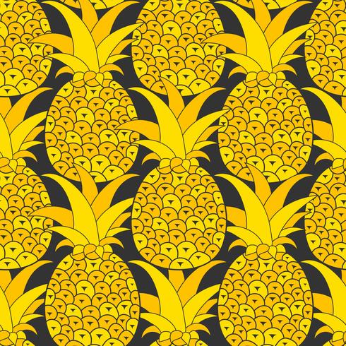 Modello senza cuciture di ananas. Sfondo tropicale Illustrazione vettoriale Pronto per il tuo disegno, cartolina d&#39;auguri
