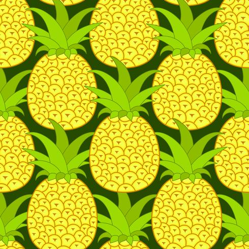 Modello senza cuciture di ananas. Sfondo tropicale Illustrazione vettoriale. Pronto per il vostro disegno, cartolina d&#39;auguri vettore