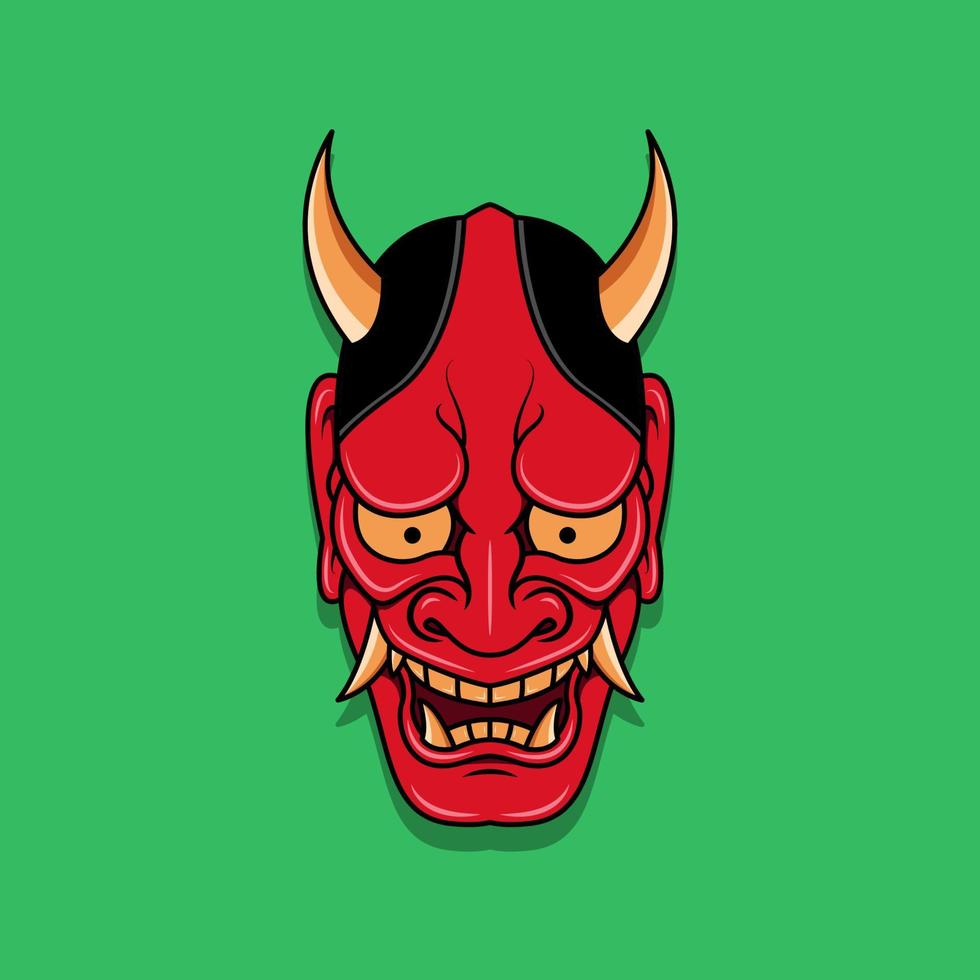 oni maschera del diavolo giapponese, illustrazione vettoriale eps.10