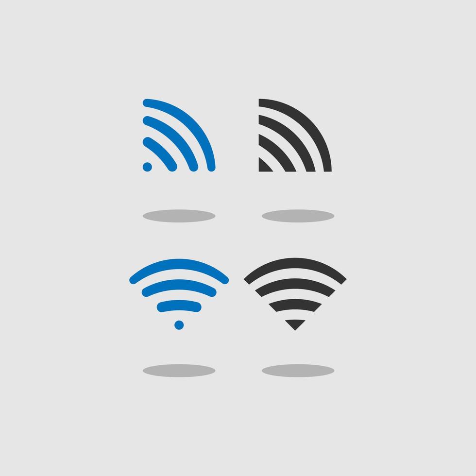 icona del logo dell'altoparlante con segnale wifi blu design vettoriale eps 10