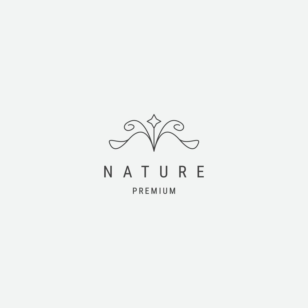 modello di progettazione dell'icona del logo della linea del fiore della natura vettore