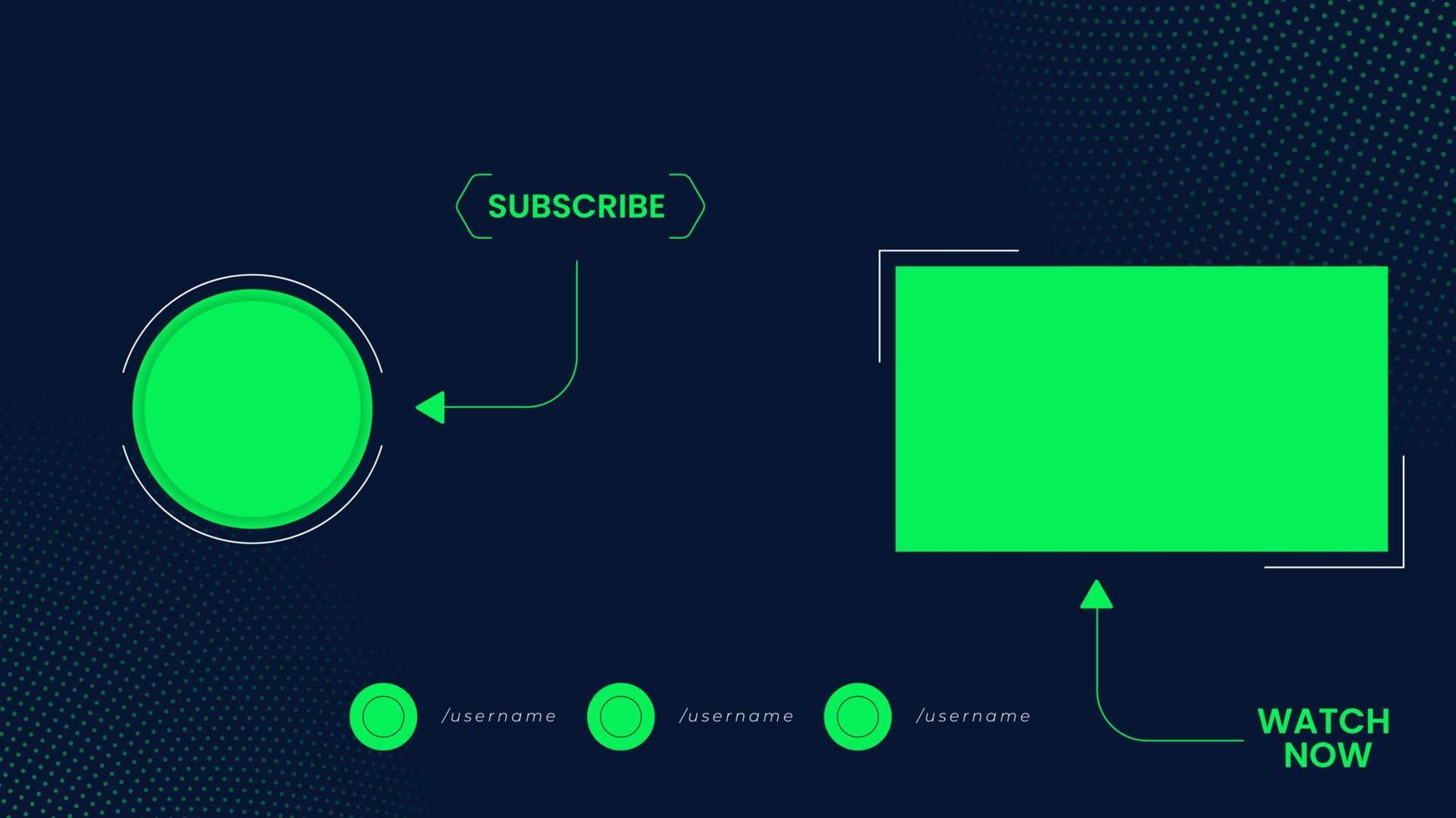 modello di schermata finale del video dei social media vettore