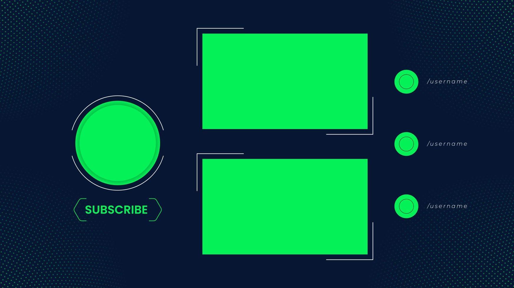 modello di schermata finale del video dei social media vettore