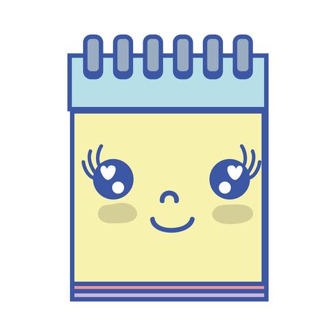 kawaii carino strumento per notebook felice vettore