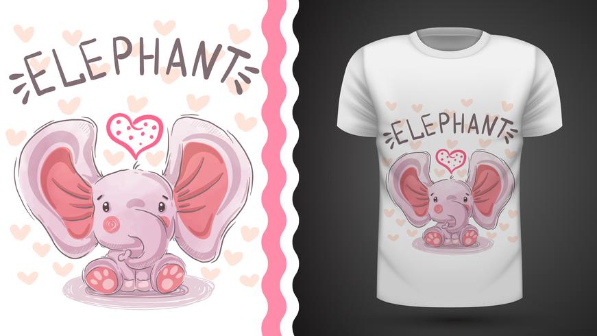 Teddy elephant - idea per t-shirt stampata vettore