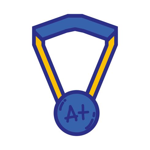 simbolo della medaglia di scuola per studente intelligente vettore