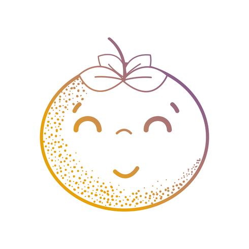 linea kawaii cute happy orange fruit vettore