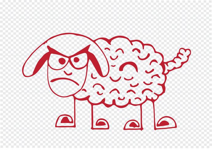 segno di simbolo del fumetto delle pecore vettore