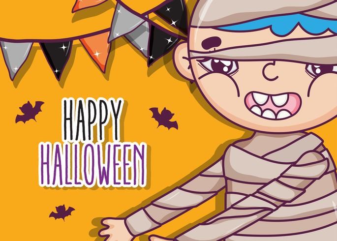 Happy cartoni animati di halloween vettore