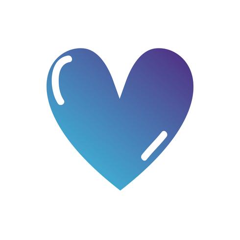 silhouette cuore simbolo amore design vettore