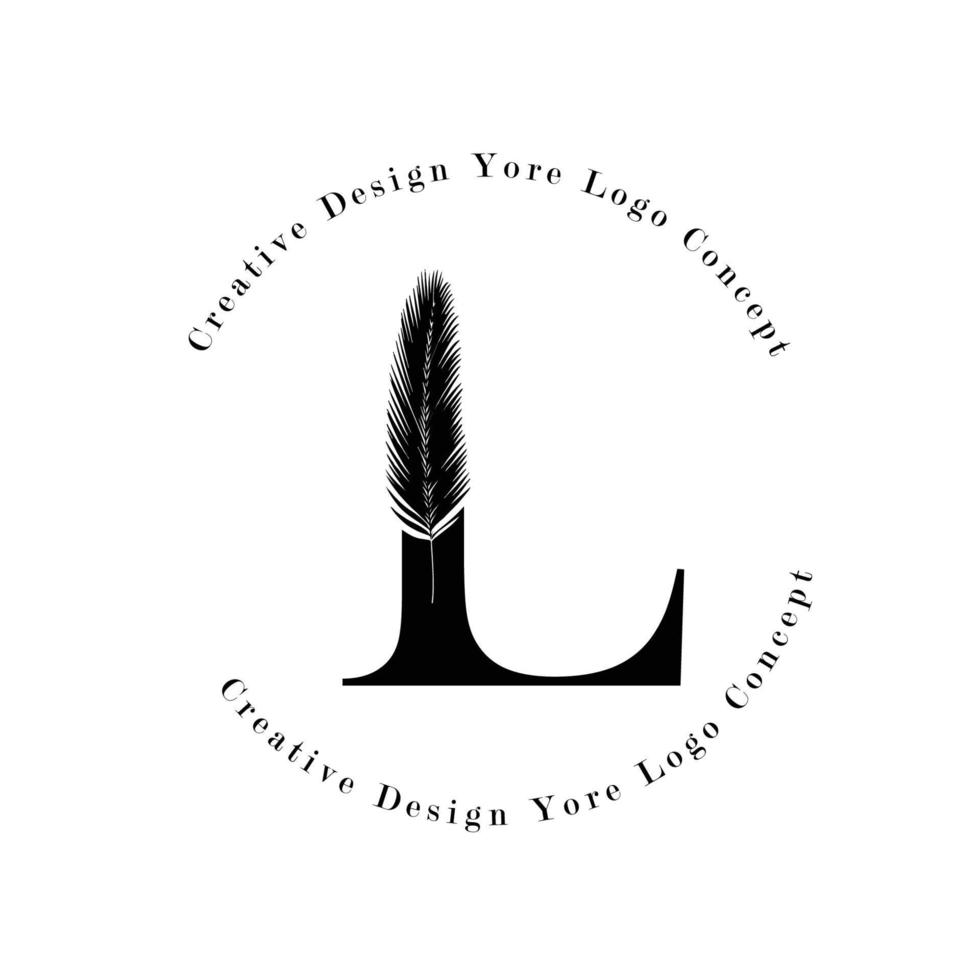 elegante lettera l logo con icone logo palm tree leaf pattern texture design. logo creativo di palme con idee biologiche naturali foglie moderne. vettore