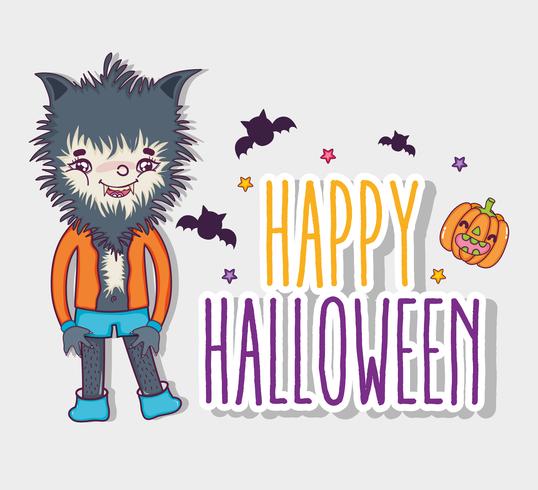 Happy cartoni animati di halloween vettore