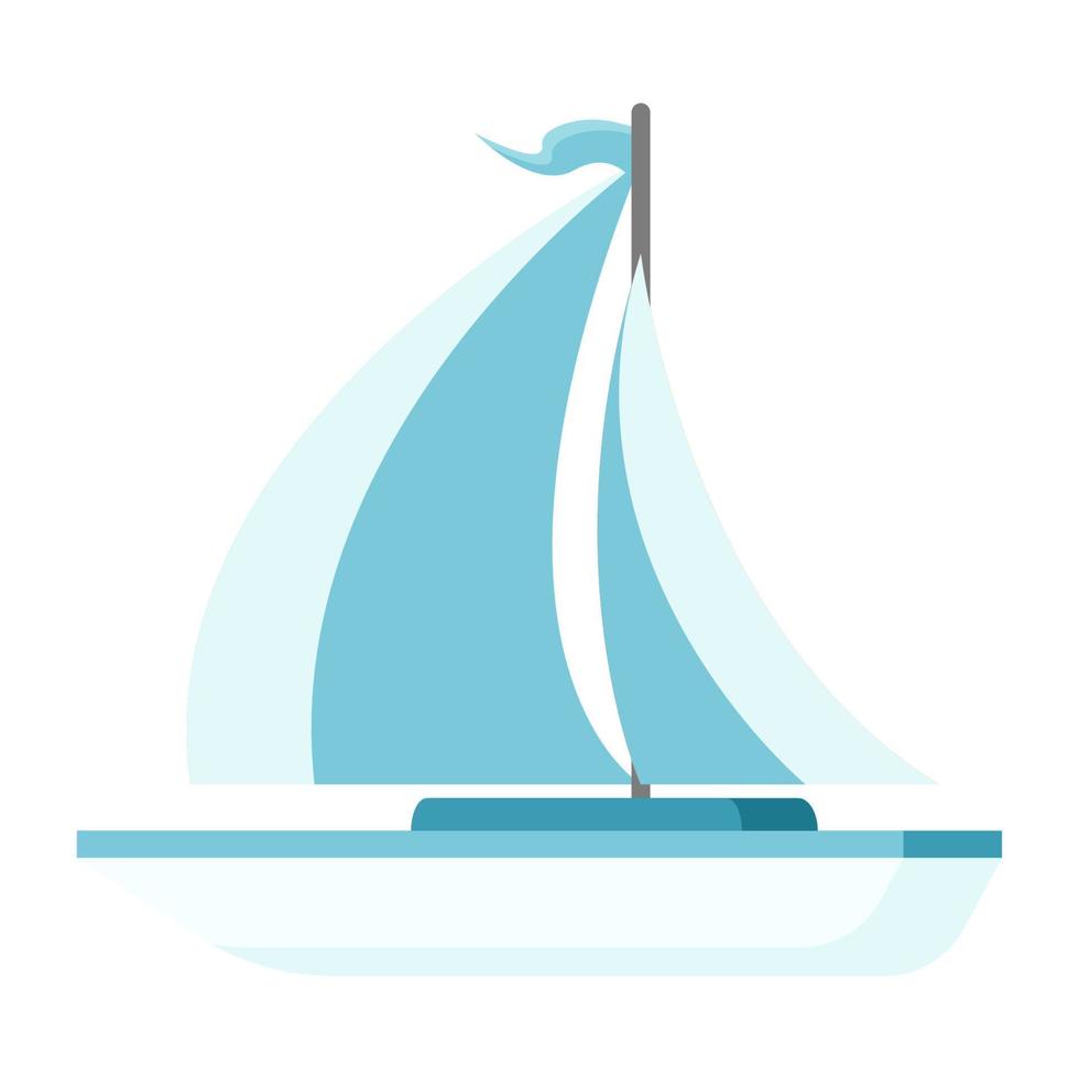 barca a vela fumetto illustrazione vettoriale oggetto isolato