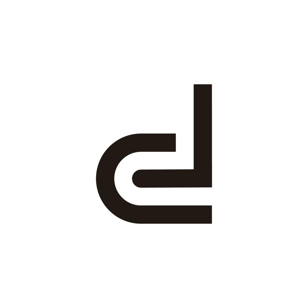 lettera astratta dl semplice linea geometrica simbolo logo vettoriale