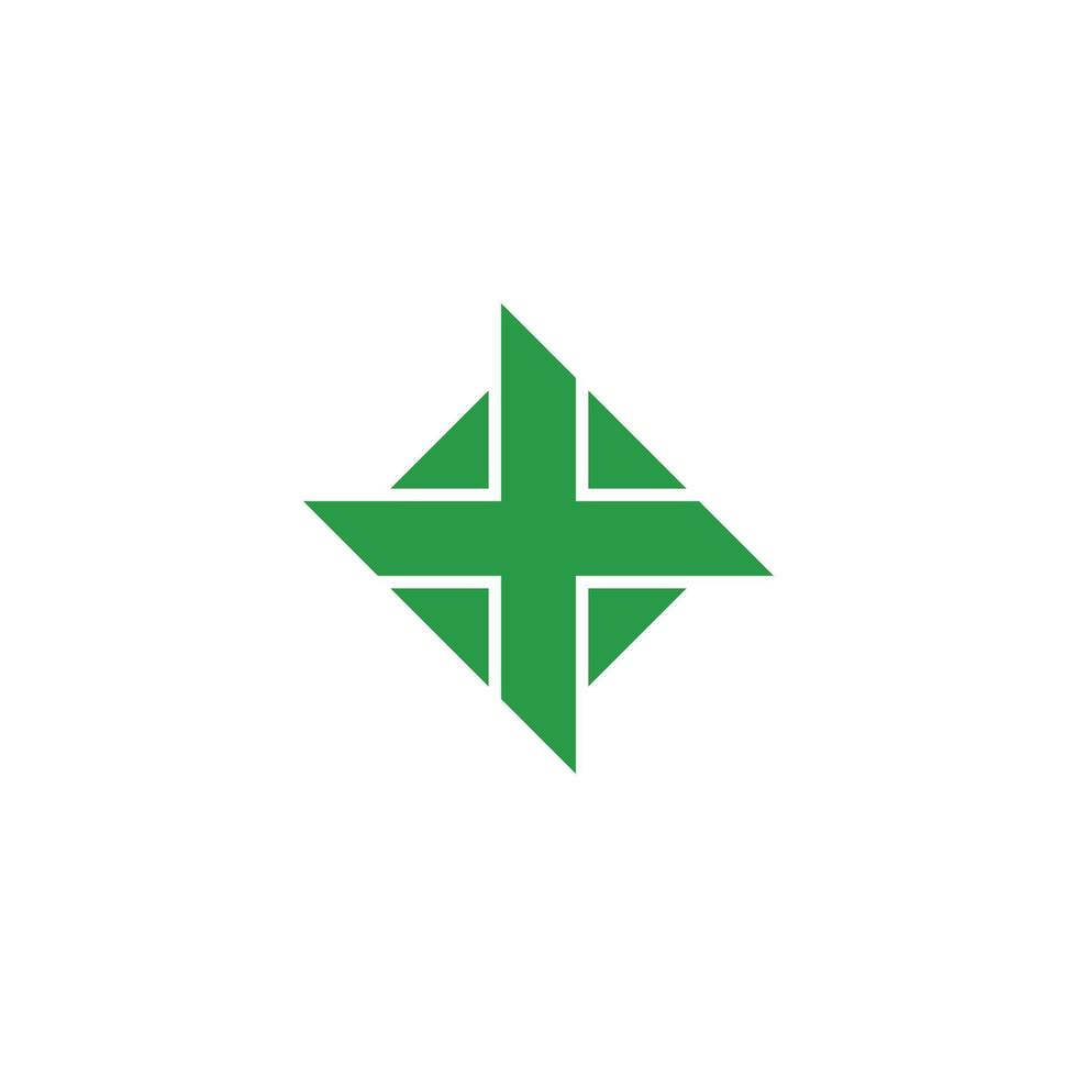 vettore di logo geometrico di forma quadrata verde più medico