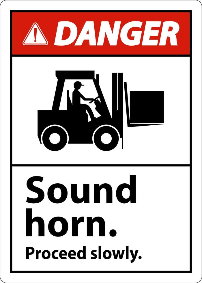 segnale acustico di pericolo procedere lentamente segno su sfondo bianco vettore