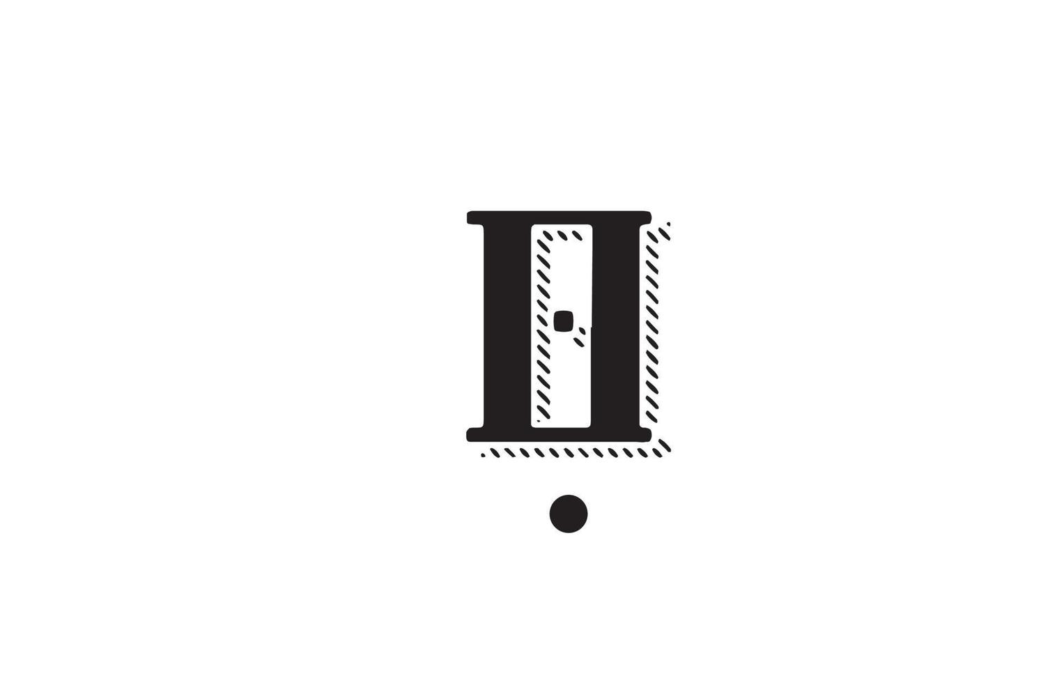in bianco e nero o alfabeto lettera icona logo design. modello creativo per affari o società vettore