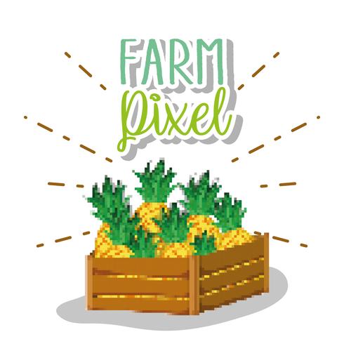 Farm cartoni animati di pixel vettore