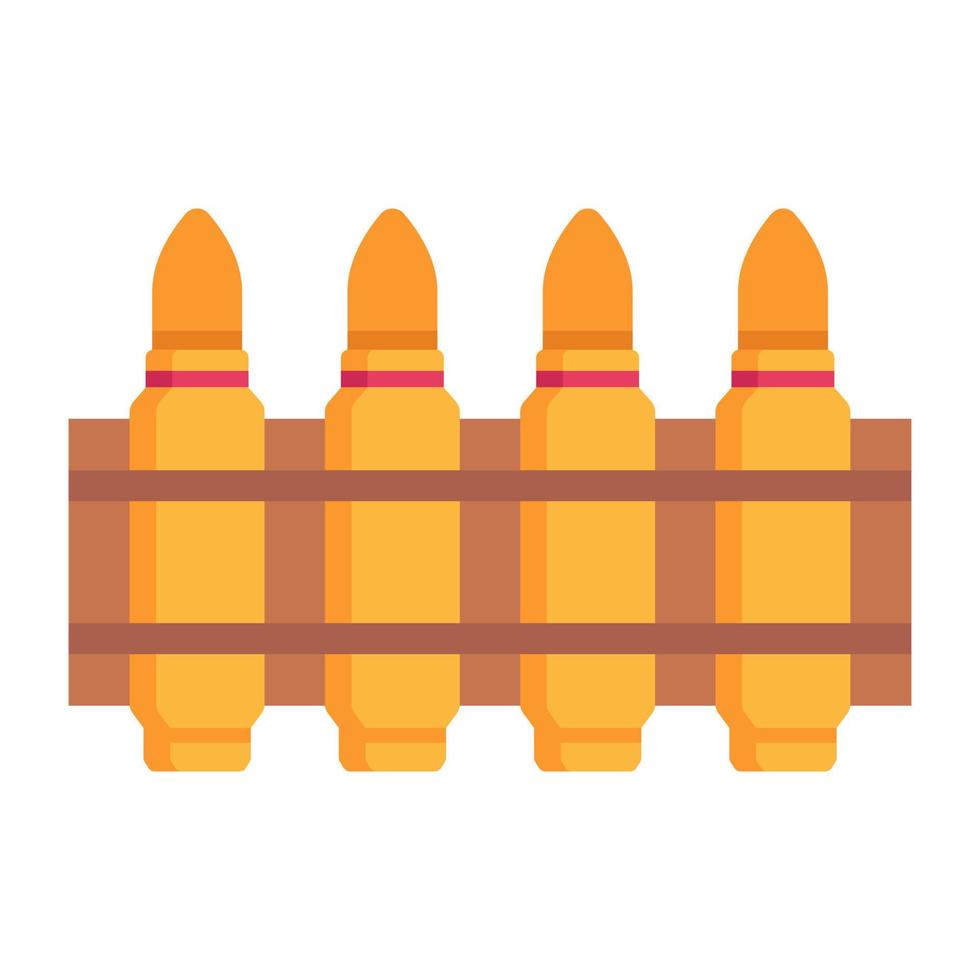 icona piatta cintura proiettile con grafica di alta qualità vettore