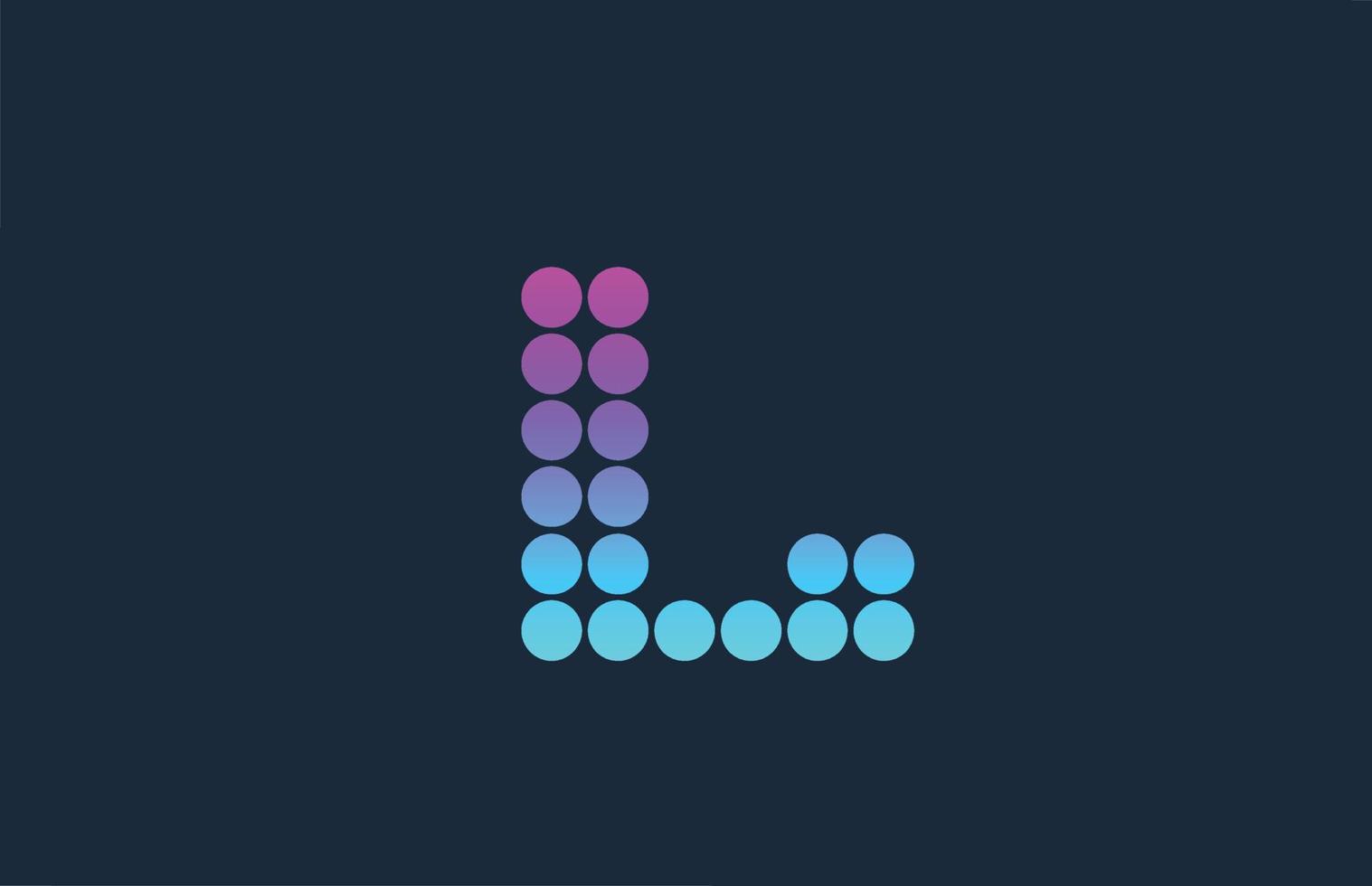 punto l rosa blu alfabeto lettera logo icona design. modello creativo per azienda e business vettore