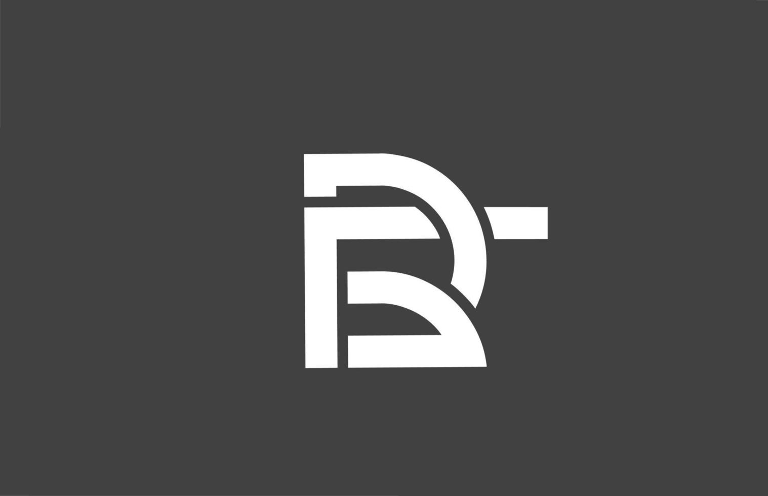 r logo icona lettera alfabeto con design linea. modello creativo per affari e società in bianco e nero vettore