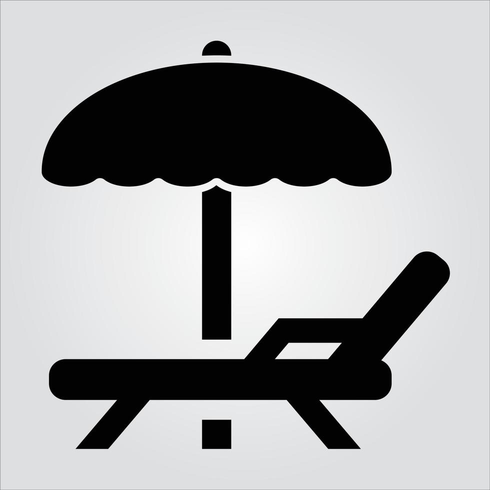 icona del glifo con sedia da spiaggia isolata grafica vettoriale scalabile